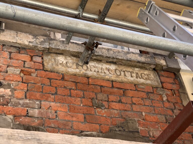 Building sign discovered during refurbishment work at Edward Street Blackpool