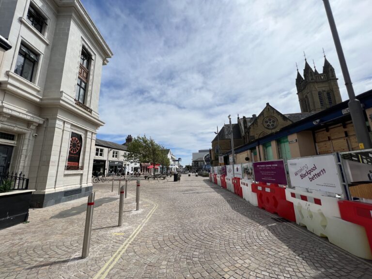 Newly renovated Cedar Tavern (left) and Abingdon Street Market during conversion works