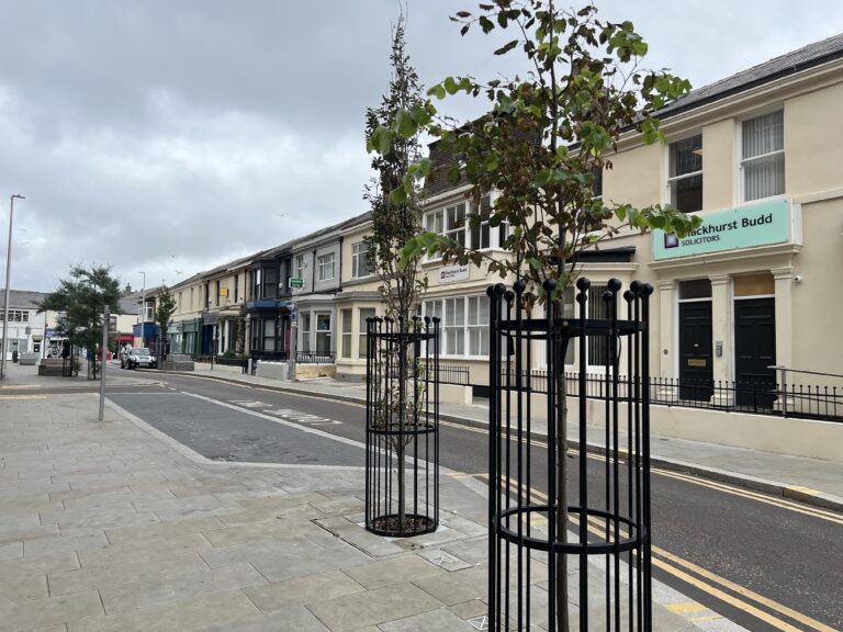 New Look Edward Street, with new shop fronts and paving/street furniture