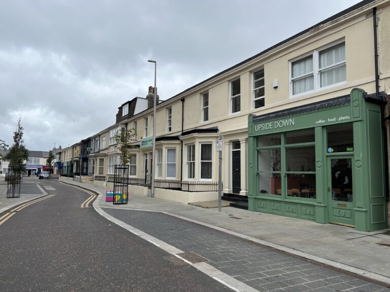 New Look Edward Street, with new shop fronts and paving/street furniture