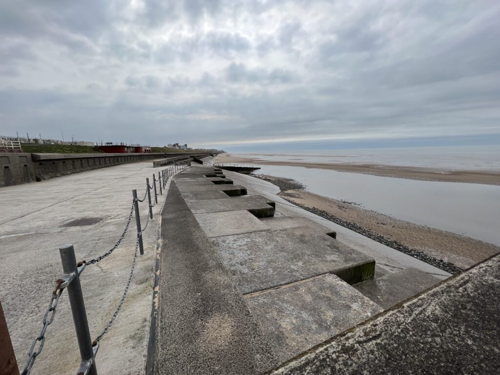 Wear and tear on Blackpool sea wall - North Shore Coast Protection Works
