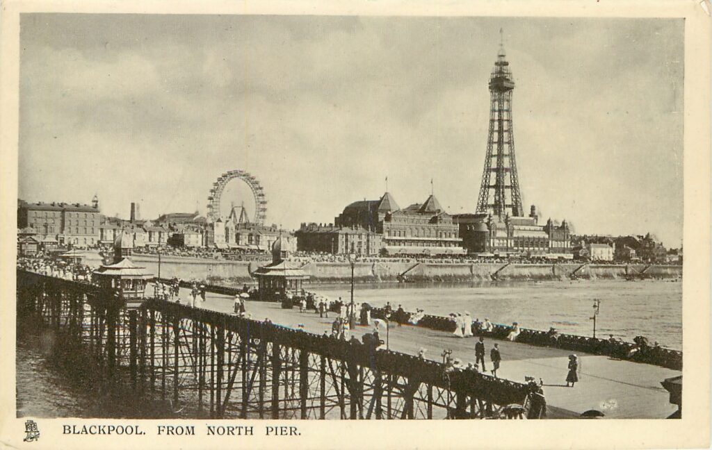 Blackpool in 1908. Tuck Postcards