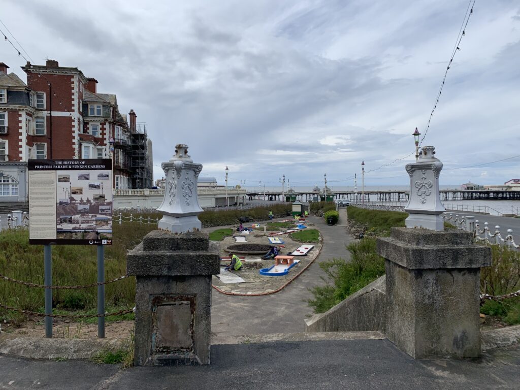 Work on the Princess Parade Crazy Golf, just before relaunch in 2021