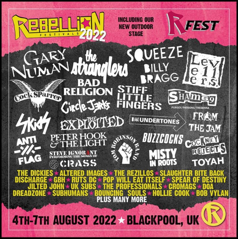 Line up for Rebellion Festival 2022