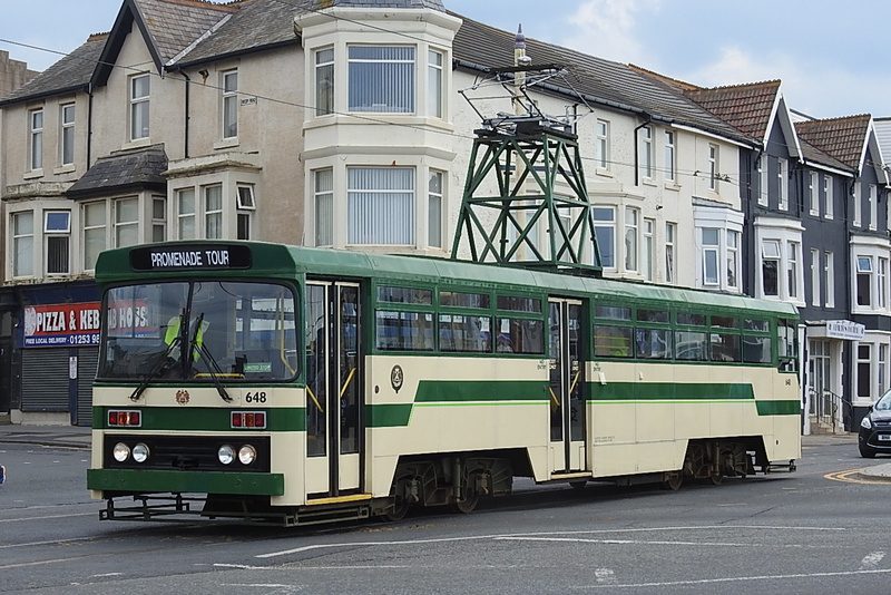 Centenary Car No. 648 cuts a dashing figure as it crosses the promenade to take part in the celebrations. One of 8 supplied in the 1980’s so-called as they entered service 100 years after the system opened in 1885.