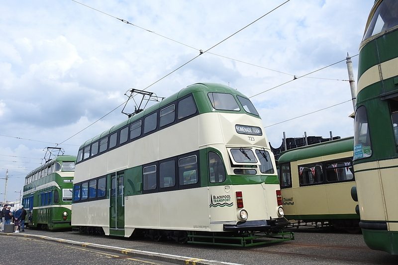 Straight out of the Rigby Road Paint shop Balloon No. 723 gleams at Pleasure Beach as it takes its place in the convoy