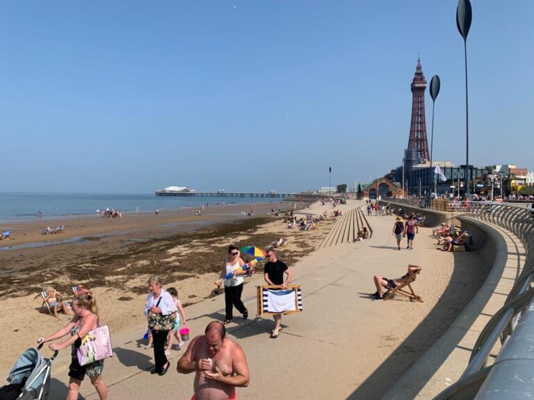 Day at the beach in Blackpool