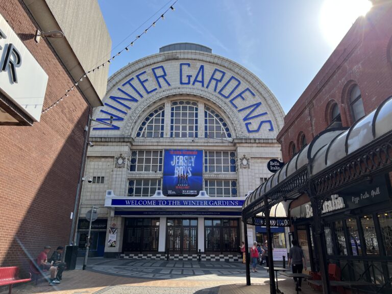 Blackpool Winter Gardens stands at the top of Victoria Street in Blackpool Town Centre