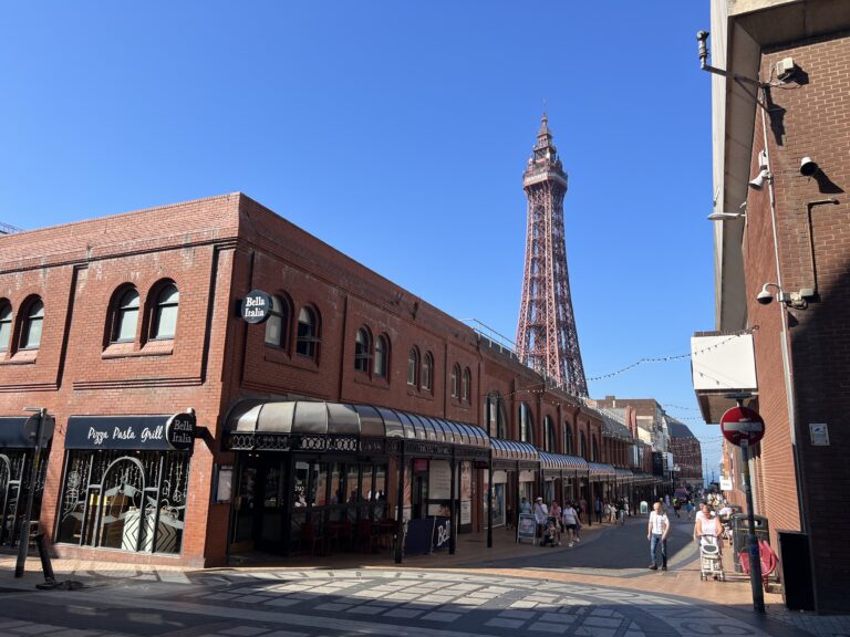 Looking along Victoria Street from the door of the Winter Gardens