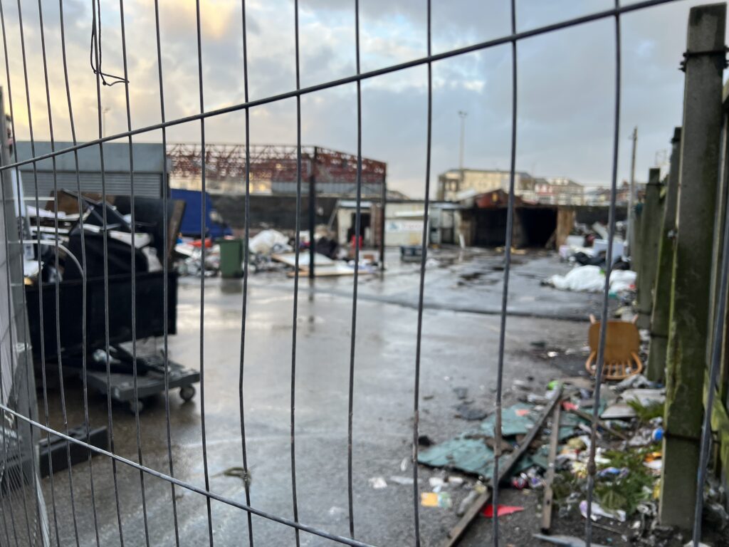 Scrap and rubble at Bonny Street Market, Jan 23. Photo: Visit Fylde Coast