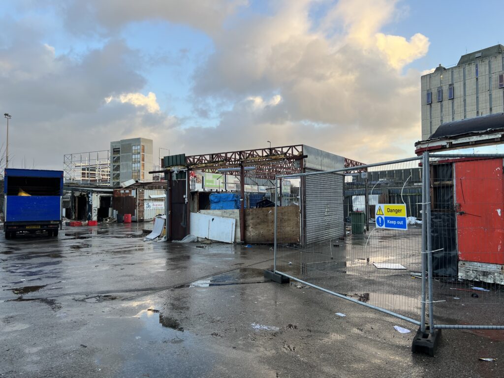 Bonny Street Market being demolished, Jan 23. Photo: Visit Fylde Coast