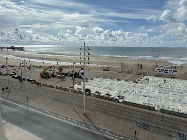 Comedy Carpet and Festival Headland from the coffee bar up the Tower.