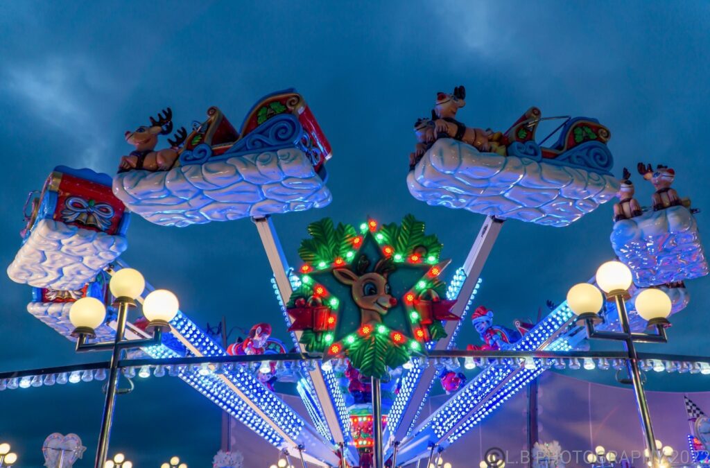 Kids rides at Christmas by the Sea in Blackpool. Photo: LB Photography