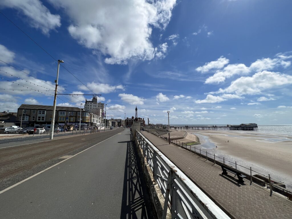 Blackpool North Promenade looking towards the Metropole Hotel