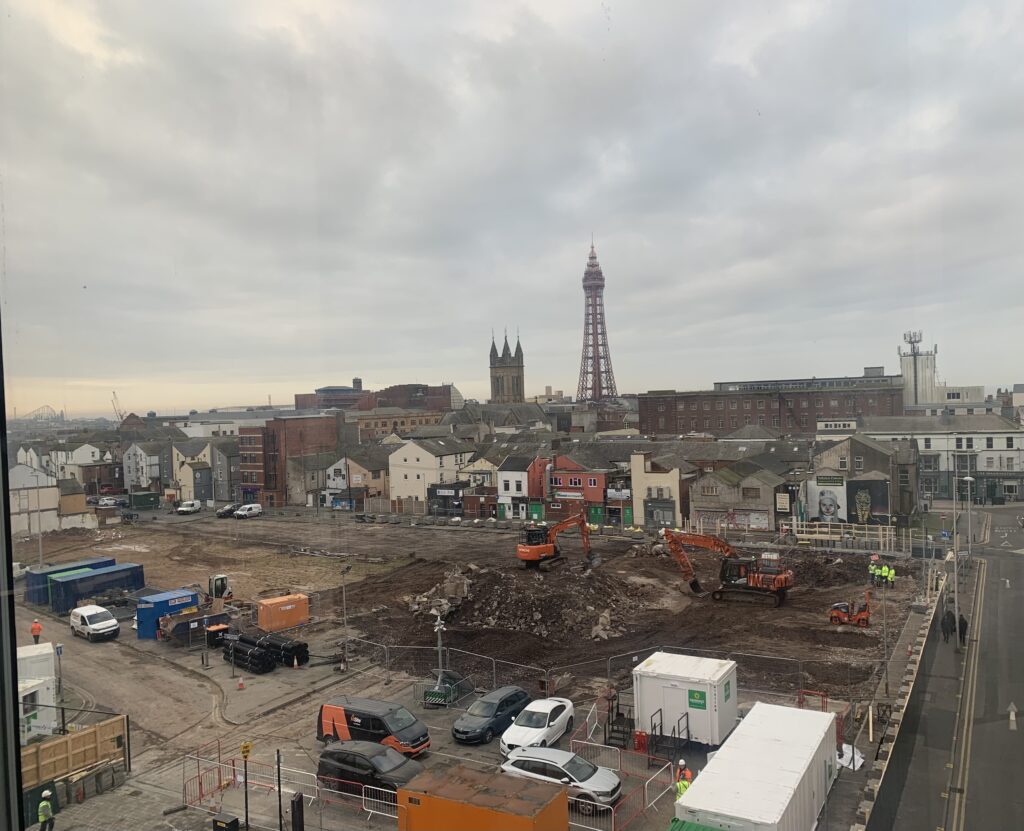 View of the East Topping Street site from Talbot Road car park