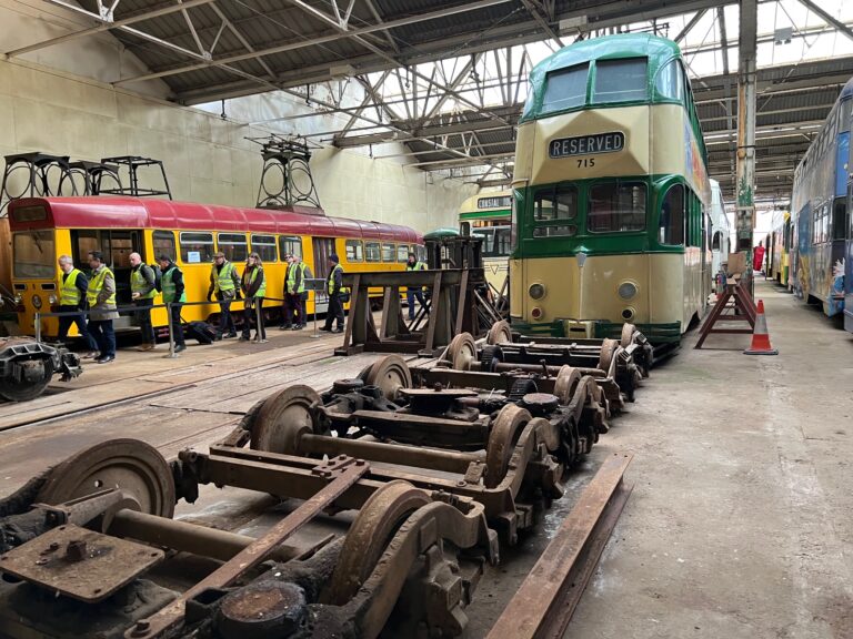 Inside the sheds on your Blackpool Tramtown tour