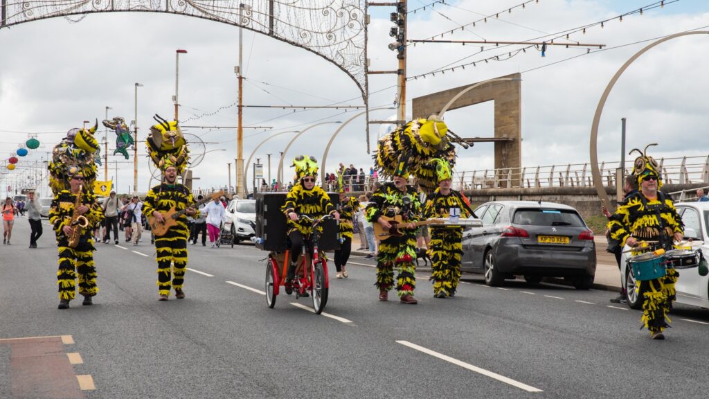 Performers in the Blackpool Carnival parade