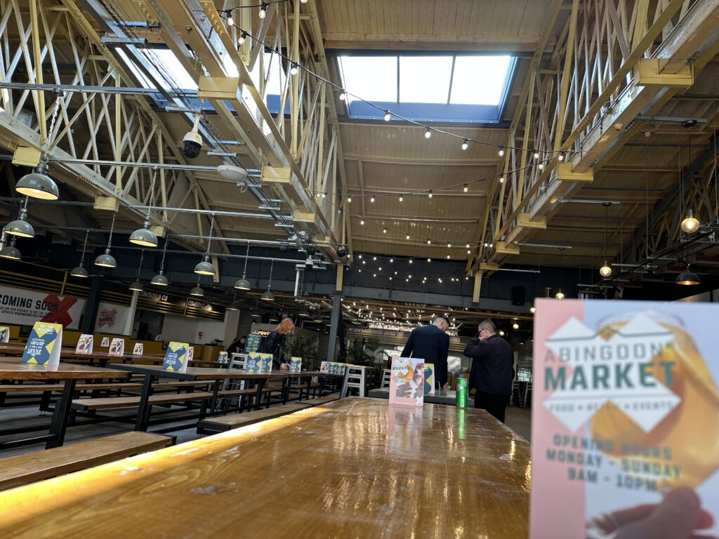 Inside the food hall area