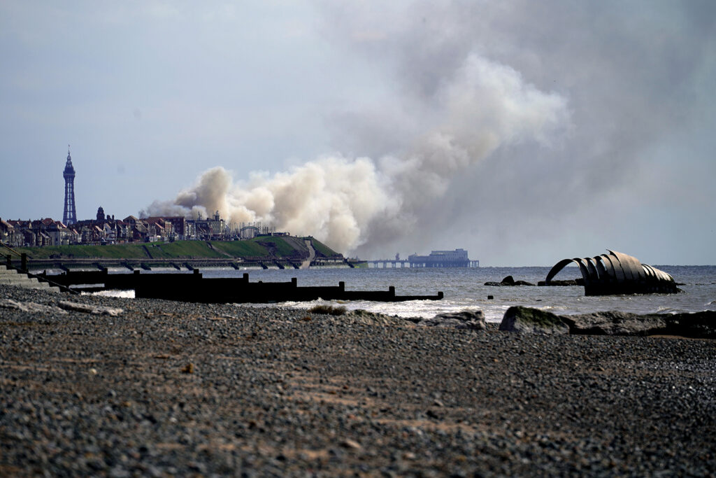 Fire seen from Cleveleys on Monday 24 April 23