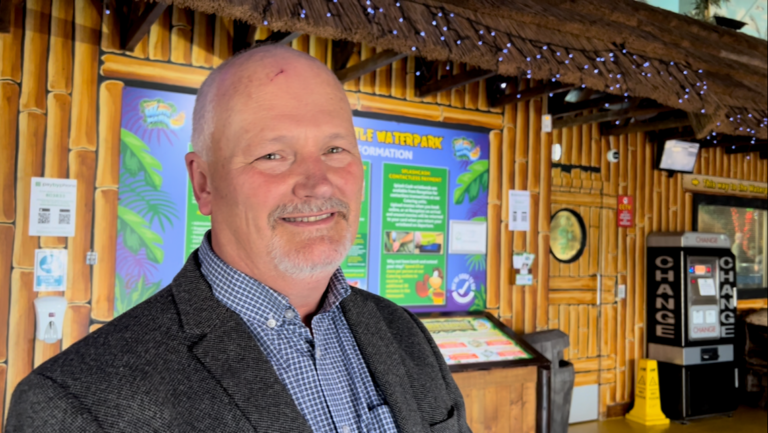 John Child leaves Sandcastle Water Park Blackpool