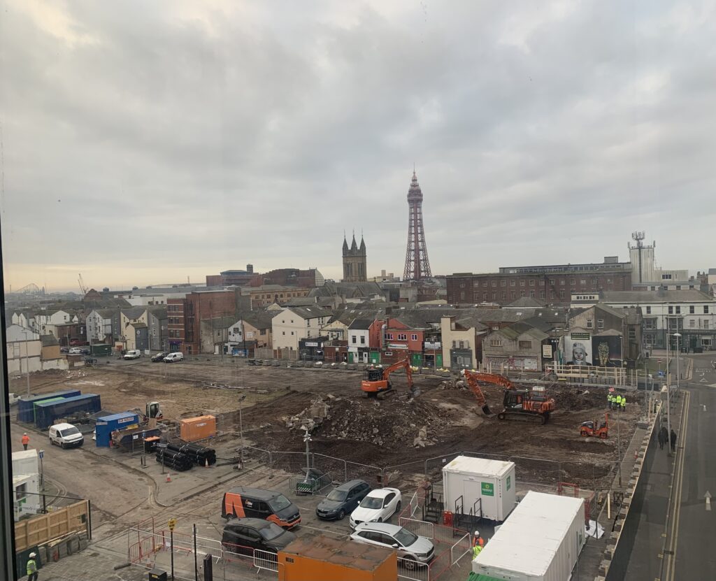 East Topping Street car park taken from Talbot Road. Feb 23