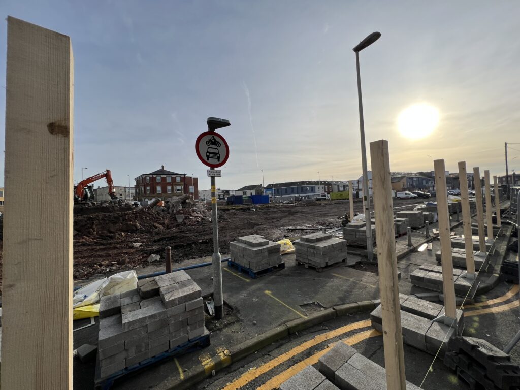 East Topping Street car park as work begins. Feb 23