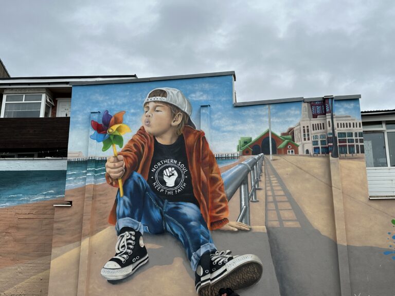 Mural at Commercial Street car park, off Waterloo Road