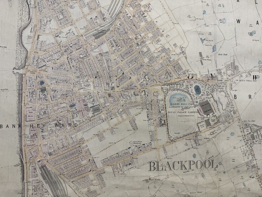 Old map of old Blackpool at Brooks Collectables Toy Museum