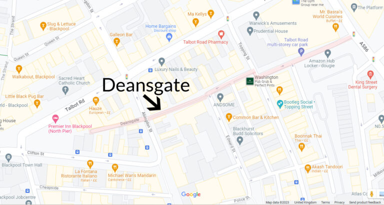 Google map of Deansgate - click on the map to explore