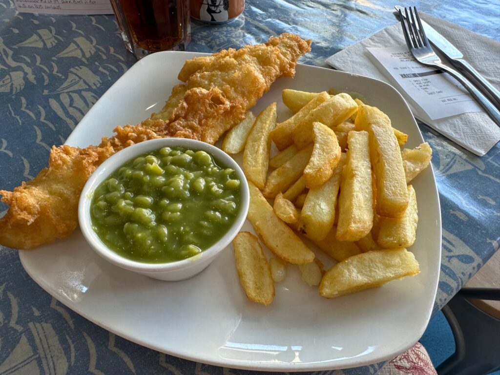 Small portion of fish and chips at Bentleys Blackpool