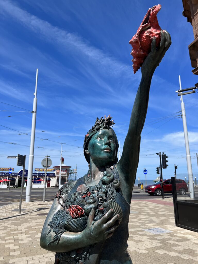 Close up of Call of the sea statue at Talbot Road