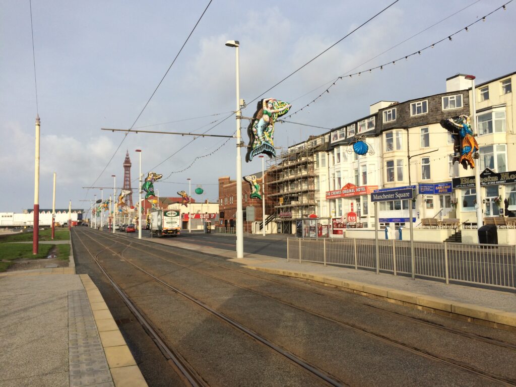 Seafront hotels in Blackpool beyond Central Pier