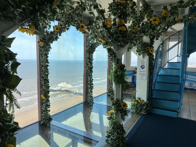 Views over the sea from The Tower Eye