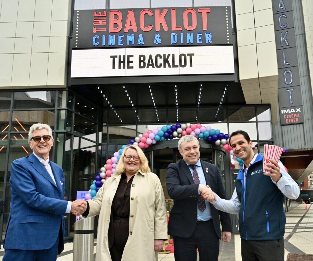 l-r: John Sullivan - the Big Picture, Cllr Lynn Williams - Leader of Blackpool Council, Cllr Mark Smith - Blackpool Council Member for Levelling Up Place and Fabio Vindotti - Backlot Cinema