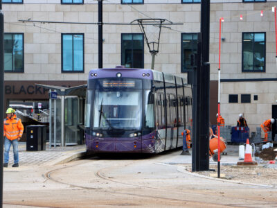 The Blackpool Tramway Extension - Talbot Gateway Phase 2 - connects North Railway Station with the promenade, new hotel and public space