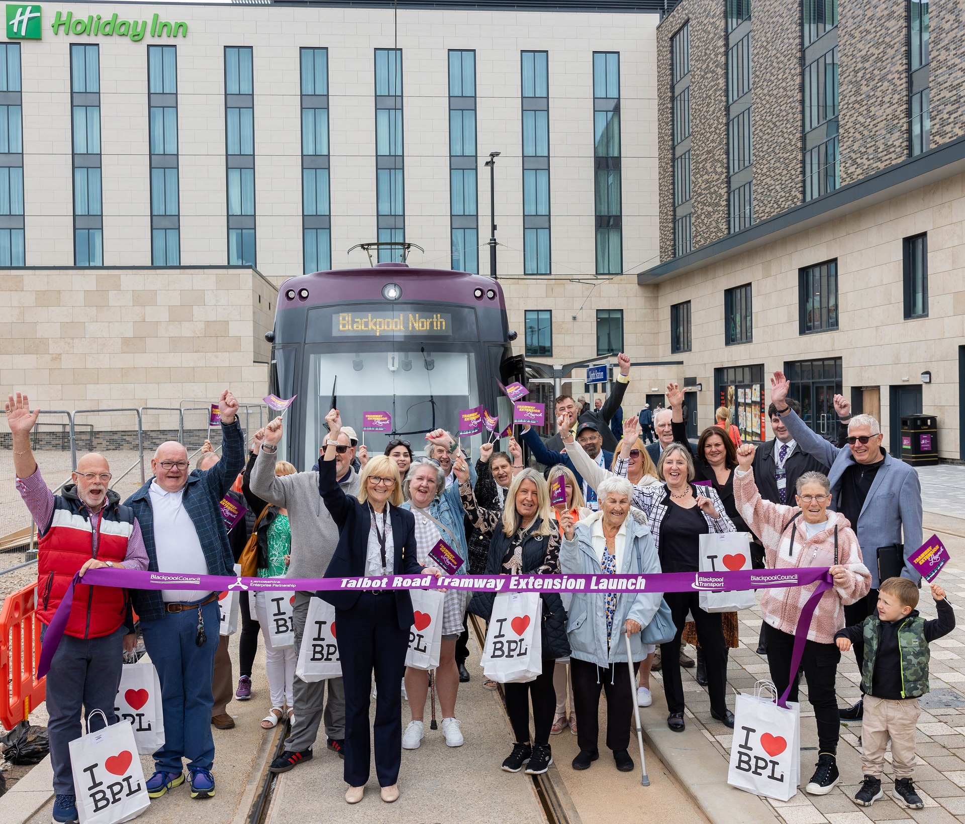 First passengers at the Blackpool Tramway Extension on 12 June 2024