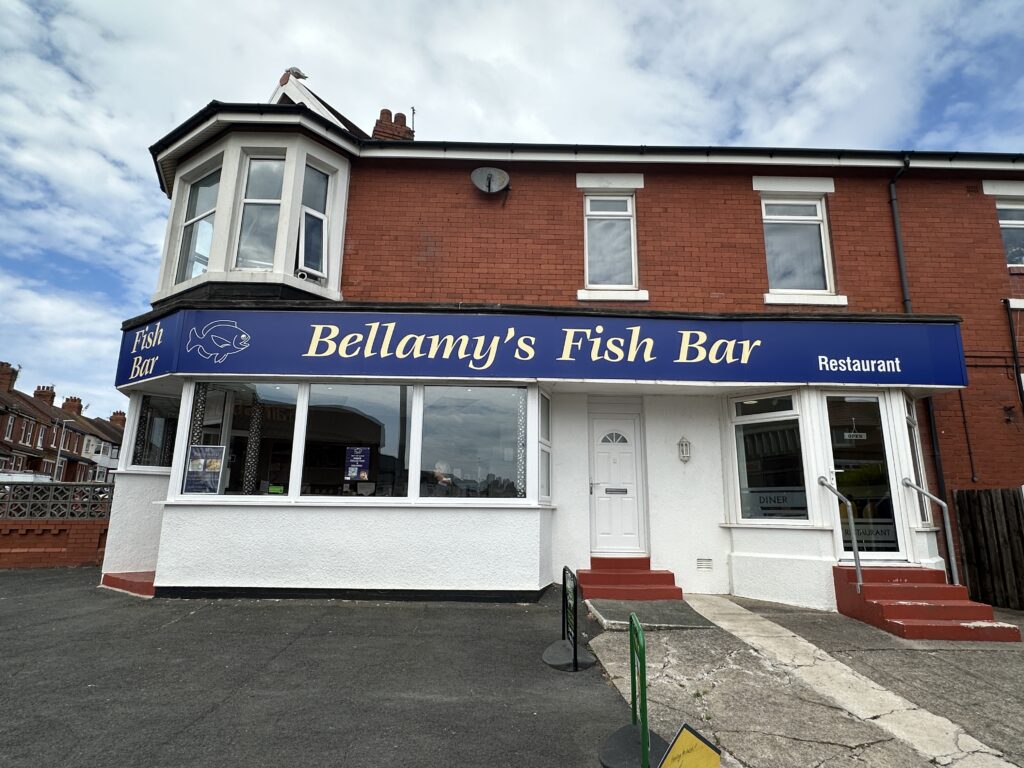Two entrances - to restaurant and takeaway facilities