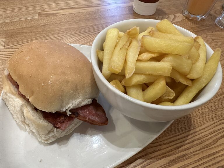 Bacon Barm and chips