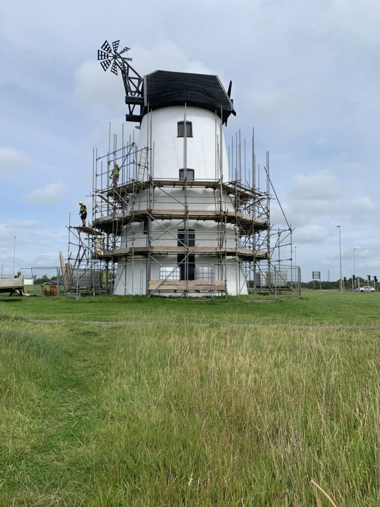 Little Marton Windmill in 2025 after repairs and repainting