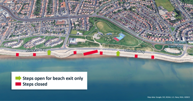 Access steps at Anchorsholme Coast Protection Scheme