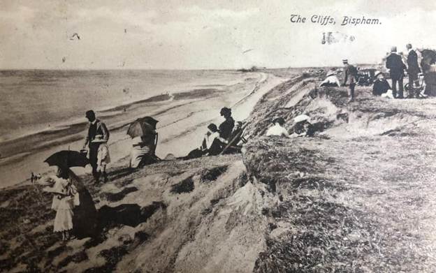 Cliffs at Blackpool seafront before the new sea wall
