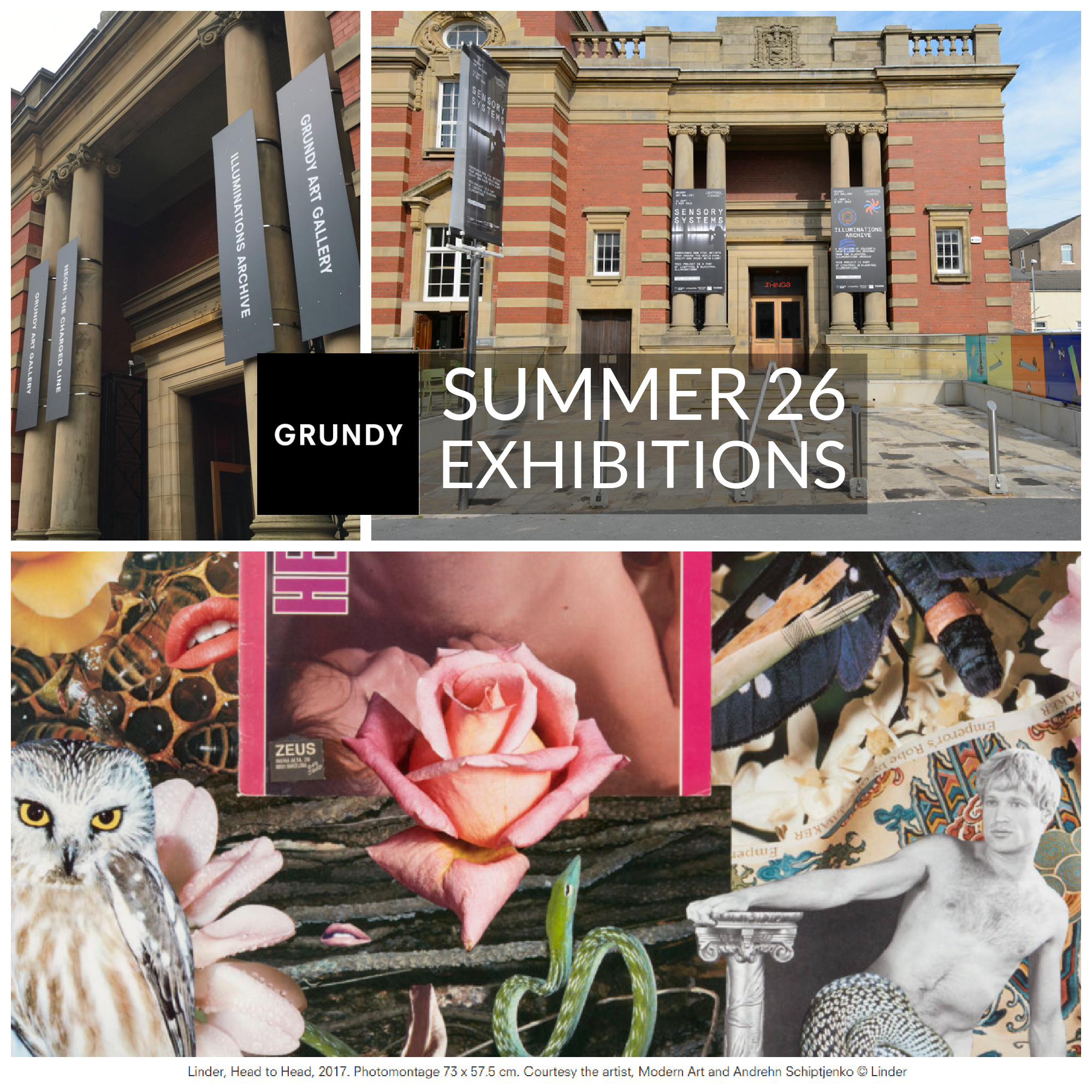 Summer 26 exhibitions at Grundy Blackpool. Linder: return of Linderland